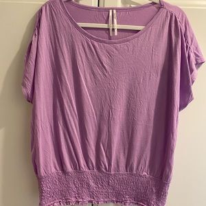 Anthropologie lavender tee cinched waist